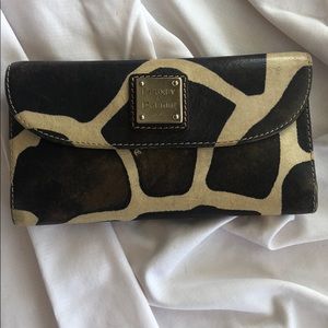 Dooney and Burke leather Giraffe print wallet